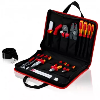 Borsa portautensili Knipex compact Electric - nero - rosso - poliestere - 8 tasche - 410 mm - 290 mm - 60 mm (00 21 11)