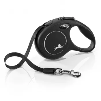 Guinzaglio avvolgibile Flexi New Classic Cat XS 3 m — cordino per piccoli animali domestici, nero, carico max 8 kg