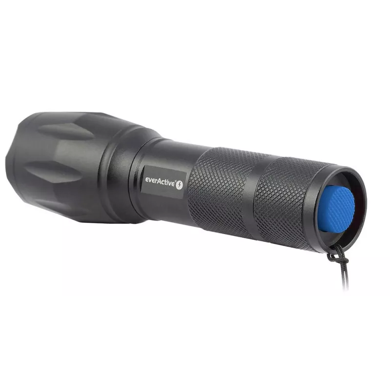 Torcia everActive FL600 — 600 lm, 10 W, corpo in alluminio, IPX4, 130 mm, 3×AAA, rossa