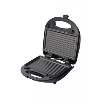 Sandwich maker Blaupunkt SMS611 con rivestimento antiaderente, funzione grill, funzione toast, corpo con manico freddo nero, argento (SMS611)