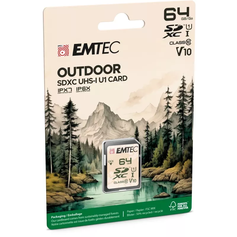 Memoria flash Emtec 64GB UHS-I SDHC V30/V10 Outdoor