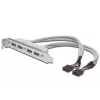 Cavo con staffa slot USB 2.0 HighSpeed Type 2xIDC (5pin)/4xUSB A M/F grigio 0,25 m