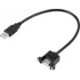 Renkforce cavo USB USB 2.0 connettore maschio USB-A, connettore femmina USB-A 0,25 m nero per installazione, avvitabile RF-5720402 (RF-5720402)