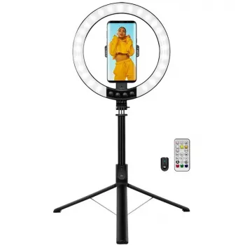 LogiLink Ring light per smartphone con treppiede selfie stick, DM 20cm (AA0156)