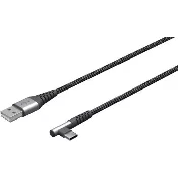 Cavo in tessuto USB-C a USB-A con connettori in metallo (grigio siderale/argento), 2 m
