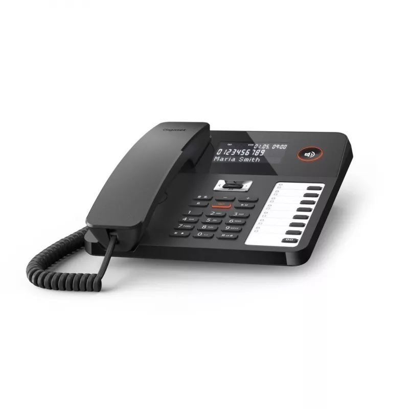 Telefono DECT Gigaset DESK 800A cornetta cablata 200 voci in rubrica nero