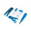 Set pinza crimpatrice per cavo di sicurezza LANBERG NT-0302 — crimpatrice RJ-45, impugnature in plastica, custodia, interruttore on/off, multicolore