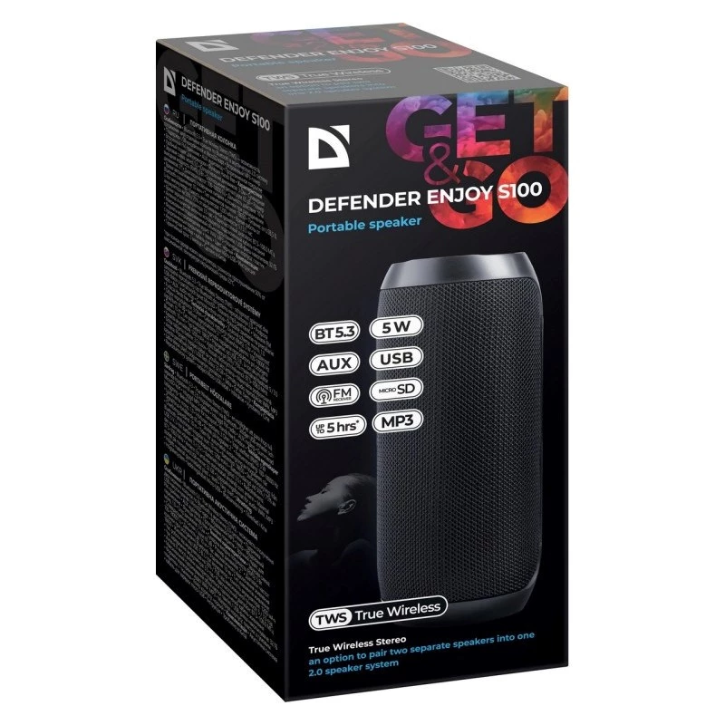 Defender Enjoy S100 Altoparlante Bluetooth, 5 W, nero