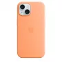 Apple iPhone 15 Custodia in silicone compatibile MagSafe – Orange Sorbet