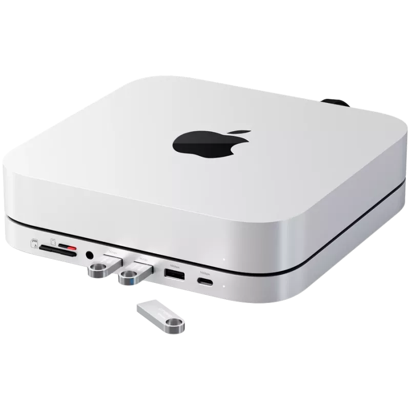 Dock per laptop Satechi ST-GMMSHS con filo USB 3.2 Gen 2 Type-C bianco