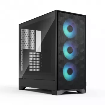 Fractal Design Pop 2 Air nero Solid case per PC midi-tower — supporto ATX, 3x ventole frontali 120 mm, vani per unità 2,5/3,5 pollici, 215×481×462 mm