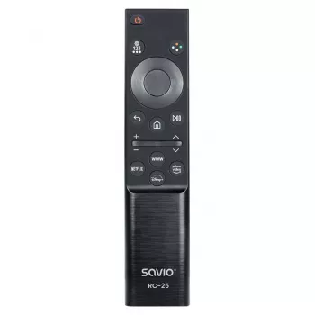 Telecomando TV a infrarossi SAVIO RC-25, input a pulsanti, nero, portata fino a 10 m, per 1 dispositivo, utilizza 2x AAA