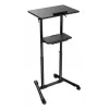 Gembird TVS-DESK-01-BK scrivania mobile in piedi con ruote, altezza regolabile 111–134,5 cm, inclinazione 30°, max 20 kg, nera