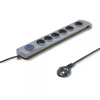 Protezione da sovratensione Qoltec 50165 grigio 6 prese AC 230 V 1,8 m
