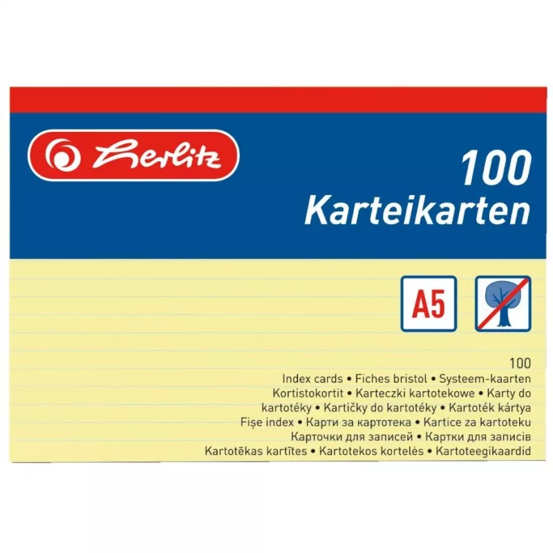 Scheda per schedario Herlitz 1150515 giallo 1 pz.