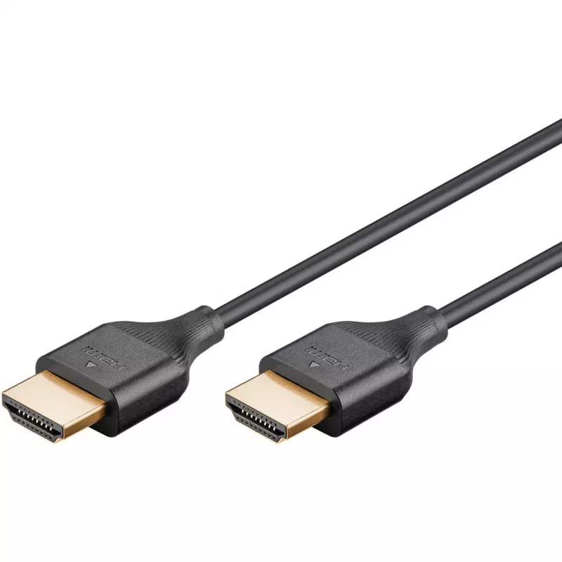 Goobay 75298 Slim cavo HDMI Ultra High Speed con Ethernet, 8K@60Hz, HDMI 2.1, maschio-maschio, 1 m, nero