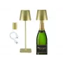 Beper P201UTP116 lampada da tavolo LED ricaricabile, 1,5 W, interruttore touch, dimmerabile, adattatore per bottiglia da 33 mm, resistente all'acqua, oro