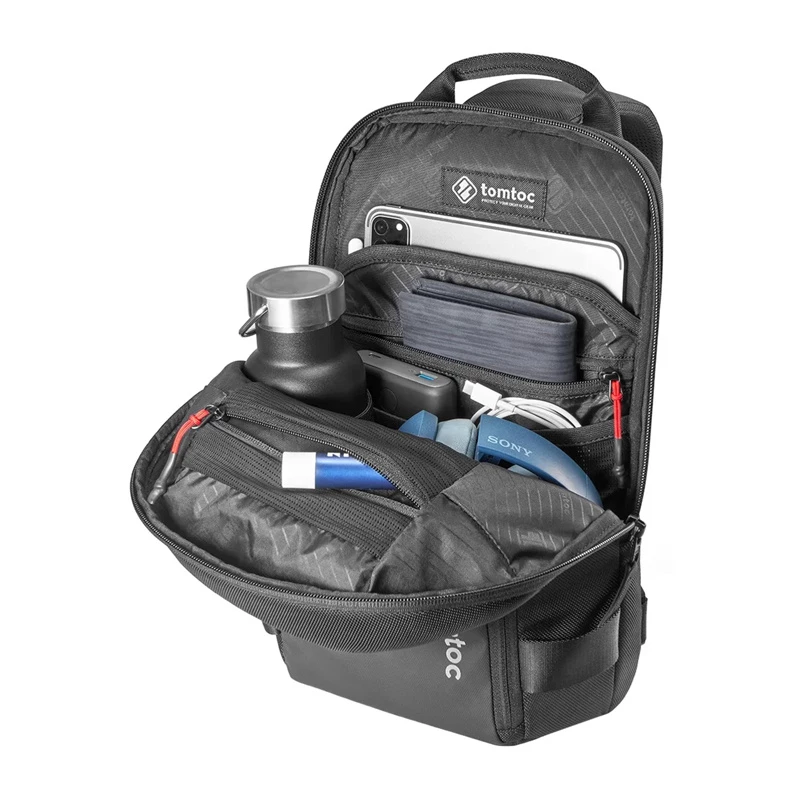 Borsa a tracolla Tomtoc Navigator-T24 S — nero, compatta per le esigenze quotidiane