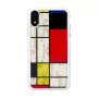 Custodia per smartphone iKins per iPhone XR Mondrian bianco – cover posteriore rigida protettiva