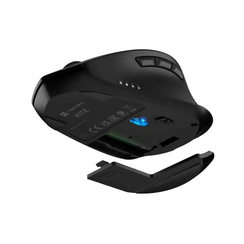 Mouse wireless NATEC KITE NMY-2347, fino a 4000 DPI, click silenziosi, rotella inclinabile, nero