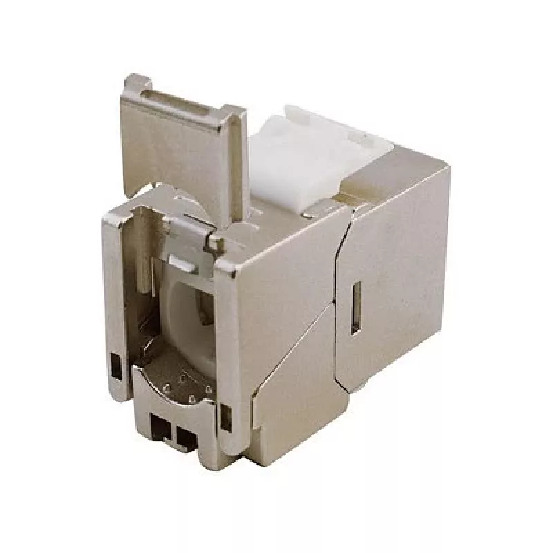 Jack Keystone Cat.6A schermato sottile, EQUIP 767223, senza attrezzi, RJ-45, piatto, argento, 8 pz.