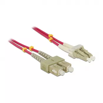 Cavo in fibra ottica DELOCK LC–SC 5 m, multimodale 50 µm, full duplex, viola