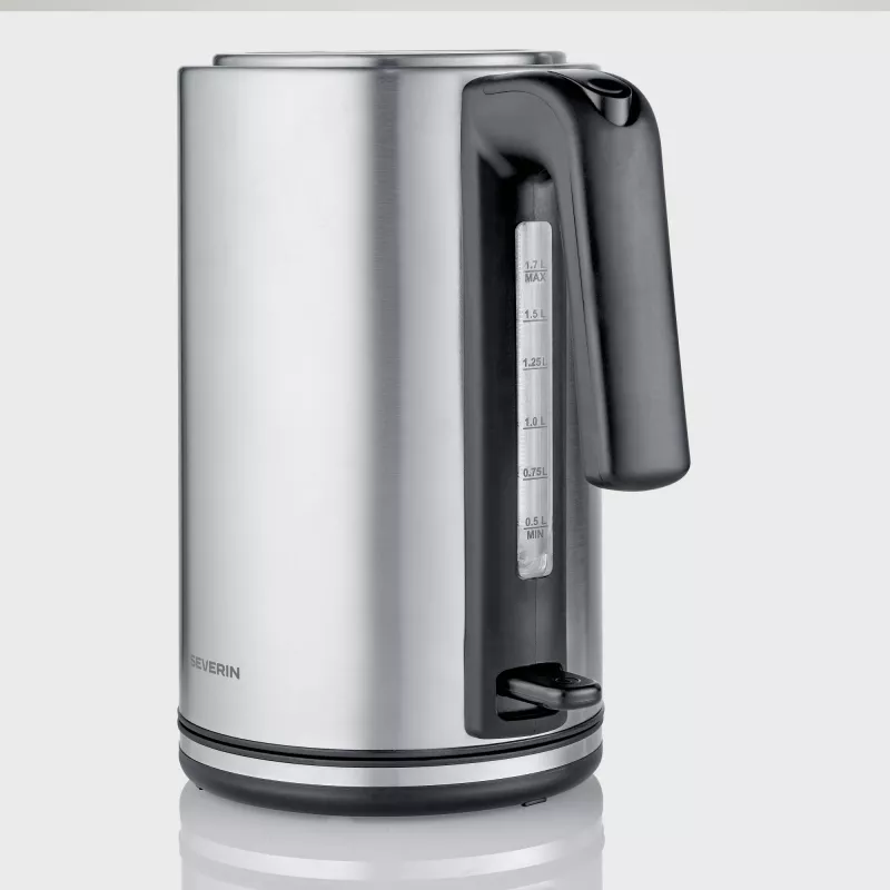 Bollitore SEVERIN WK 3449 — 1,7 l, 2400 W, acciaio inox/plastica, nero-argento