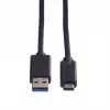 ROLINE - Cavo USB - USB Type-C (M) - 9 poli USB Type-A (M) - 50 cm (USB 3.1) - stampato - nero (11.02.9010)