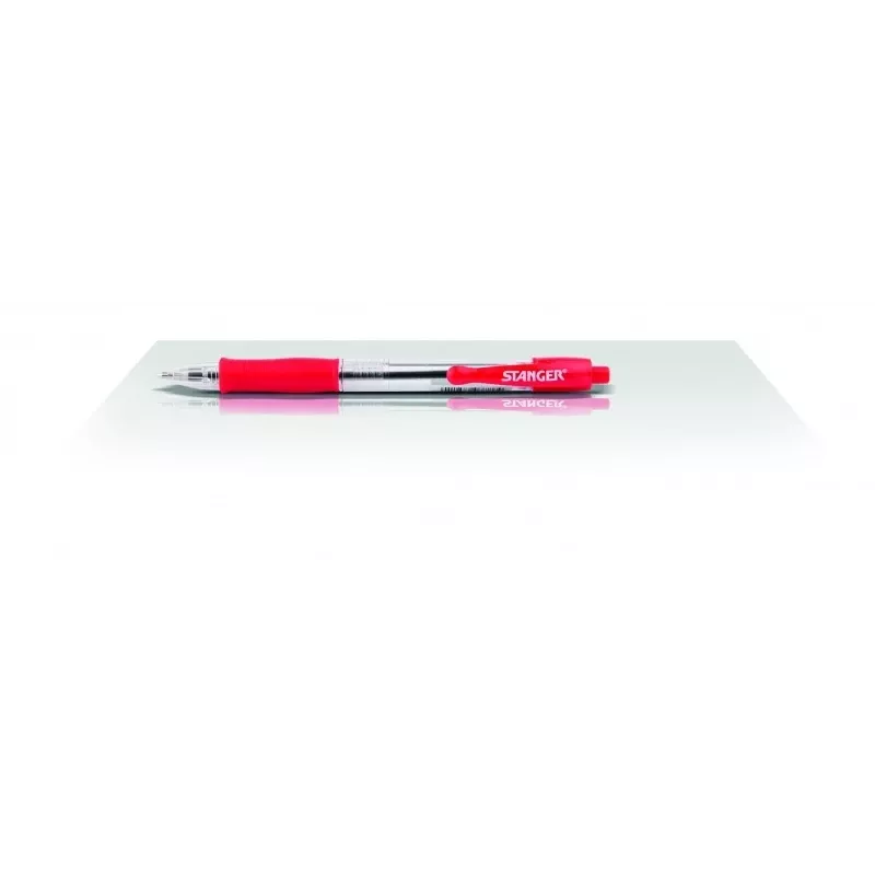 Penna a sfera Stanger 18000300040 Softgrip retrattile — inchiostro rosso, punta retrattile, Softgrip