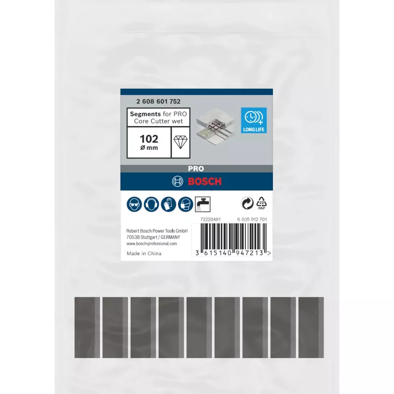 Segmenti da taglio Bosch 102 x 450 mm, foro 1 1/4
