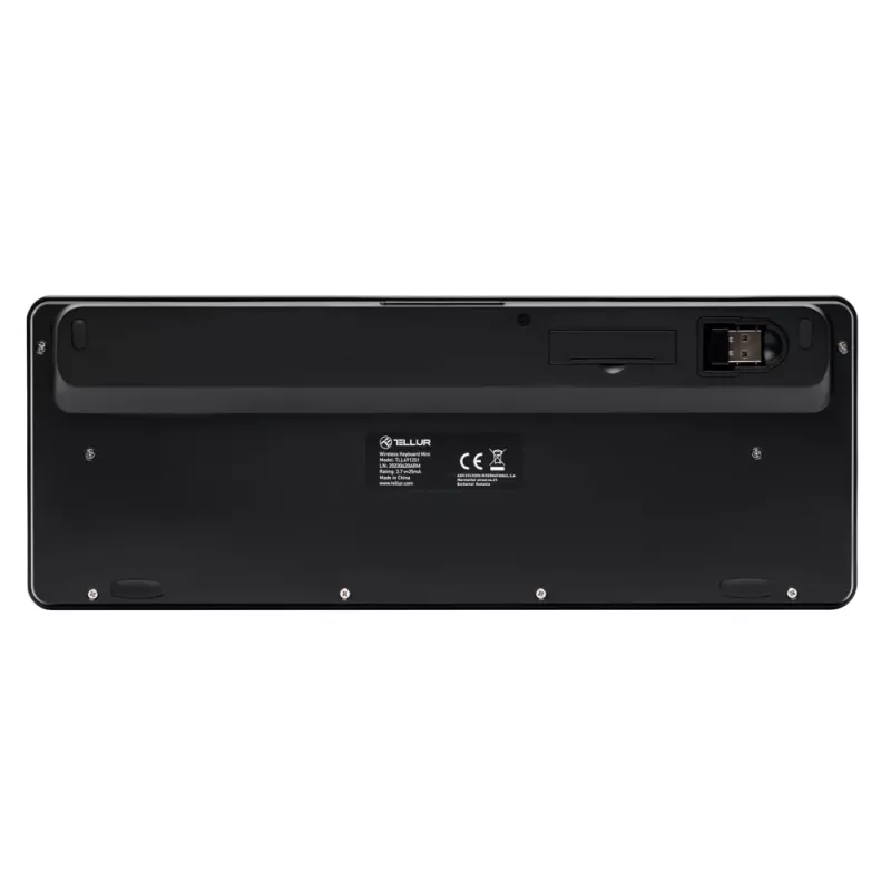 Mini tastiera wireless Tellur TLL491251 nera design compatto, layout portatile