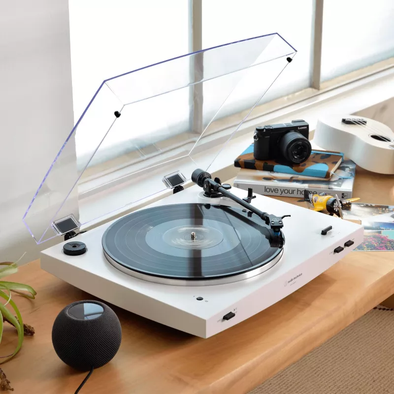 Audio-Technica giradischi a trasmissione a cinghia automatica AT-LP3XBTWH trasmissione a cinghia, bianco