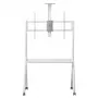 Supporto TV da terra MACLEAN MC-114 W per display 55 inch–100 inch, bianco, VESA fino a 900x600, carico massimo 120 kg, altezza 115–152 cm, ripiano