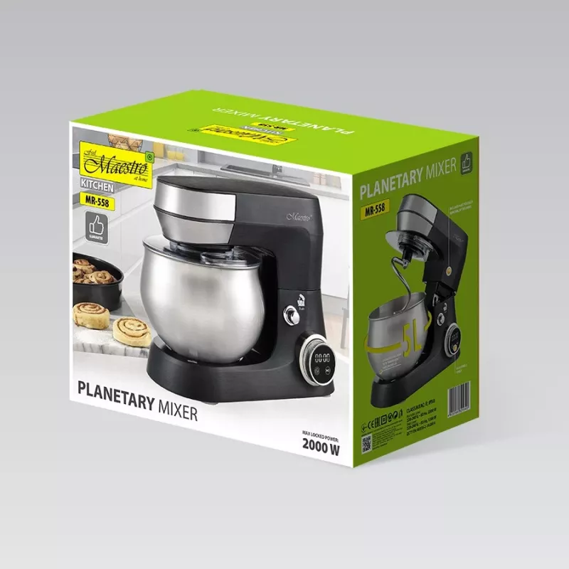 Impastatrice planetaria Feel-Maestro MR-558 con ciotola da 5 l, 2000 W nero