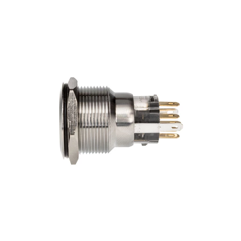Pulsante DimasTech Vandalismustaster 22mm Silverline Dot RGB PD215, 22 mm