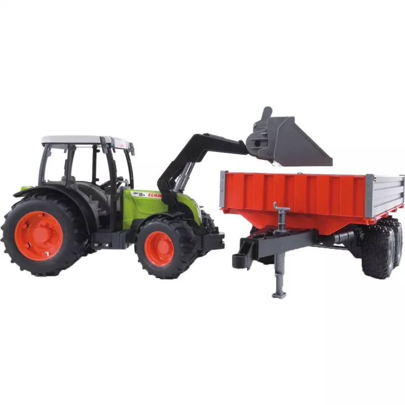 Trattore giocattolo Bruder Claas Nectis 267 F con rimorchio ribaltabile