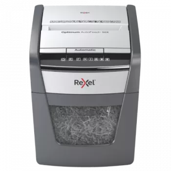 Rexel Optimum AutoFeed+ 50X distruggidocumenti con alimentazione automatica, taglio a particelle, P4