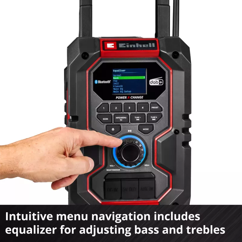 Radio portatile EINHELL TE-CR 18 Li DAB+ FM Bluetooth USB, a batteria (compatibile TE-CR 18 Li)