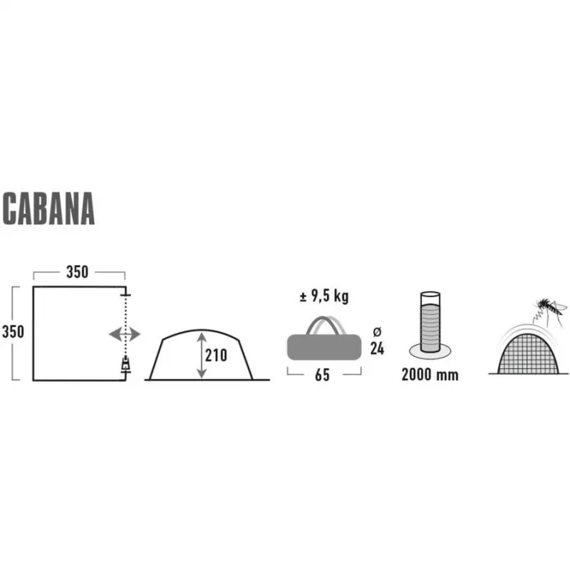 Gazebo Cabana (grigio/limette, 3,5 m x 3,5 m)