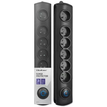 Protezione da sovratensione Qoltec 50112 nero 6 prese AC 230V 3m
