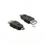 Delock 65399 Adattatore OTG da Mini-USB Type B (maschio) a USB Type A (femmina), nero