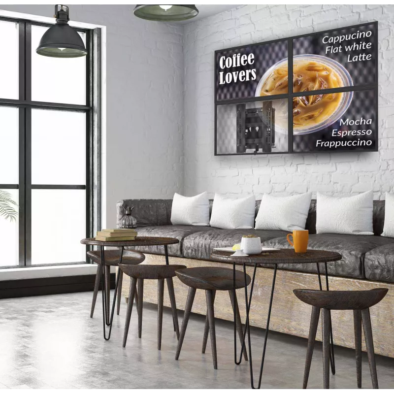 Supporto a parete EDBAK | VWPOP40 supporto video wall pop-out con sgancio rapido | 19-43 pollici | Portata massima 25 kg | nero
