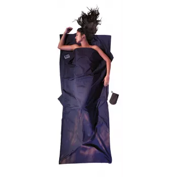 Cocoon TravelSheet sacco a pelo rettangolare in cotone blu
