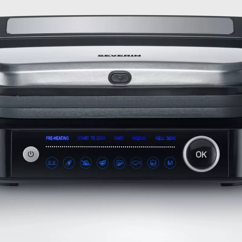 Piastra grill SEVINI Pro, KG 2395 (argento/nero, 1.800 Watt)