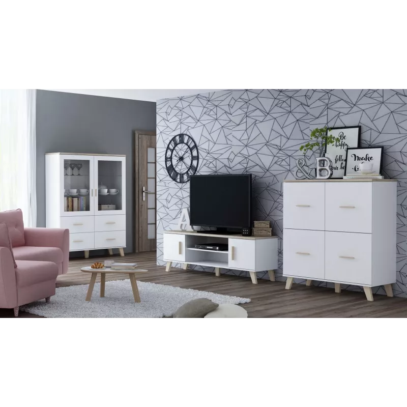Cama supporto TV LOTTA 160 2D2K bianco/sonoma