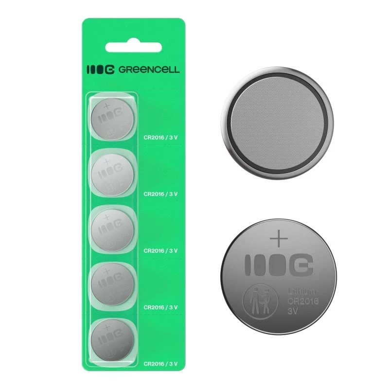 Batteria al litio a bottone Green Cell CR2016 3V – confezione da 5