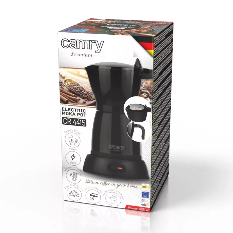 Caffettiera moka elettrica Camry CR 4415b 0,5 L, 480 W, nero
