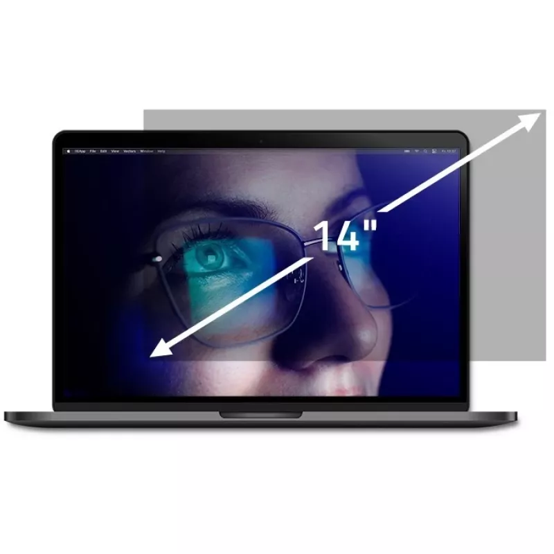Qoltec 51051 filtro privacy GDPR per notebook, 14 pollici, 16:9