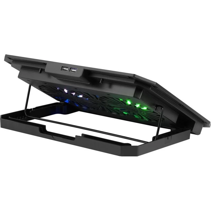 Base di raffreddamento per notebook DEFENDER NS-510 con 2 ventole, 2 porte USB e illuminazione RGB