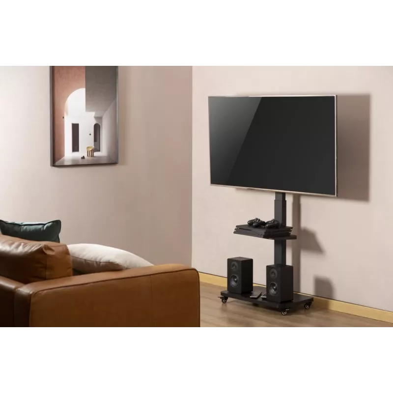 Supporto a terra per TV Gembird TVS-75S-02 con ruote, 37 - 75, nero